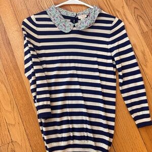 J. Crew Floral Collar Sweater 100% merino wool